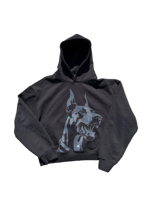 RHINESTONE DOBERMAN HOODIE